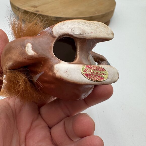 Enesco Ceramic Squirrel with Furry Bushy Tail Kitschy Japan Acorn vintage decor - Picture 8 of 13